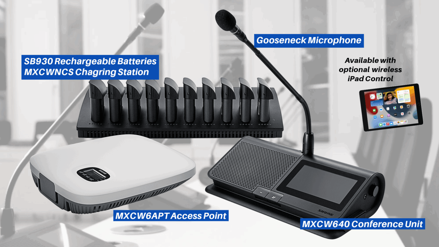 Shure Microflex MXCW Wireless PTT System - OneStop AV - Computer ...