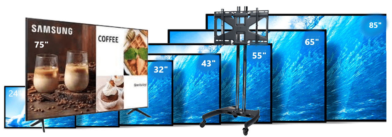 Extensive TV and Monitor Rental Inventory from OneStop Computer & Audio Visual Rentals